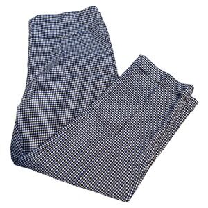 Jules & Leopold Blue Blk Gingham Check PullOn Cuffed Ankle Pants Womens Large L